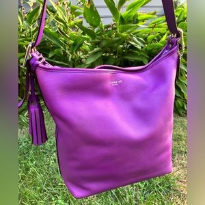 COACH Purple #19889 Large Legacy Duffle Leather Bag